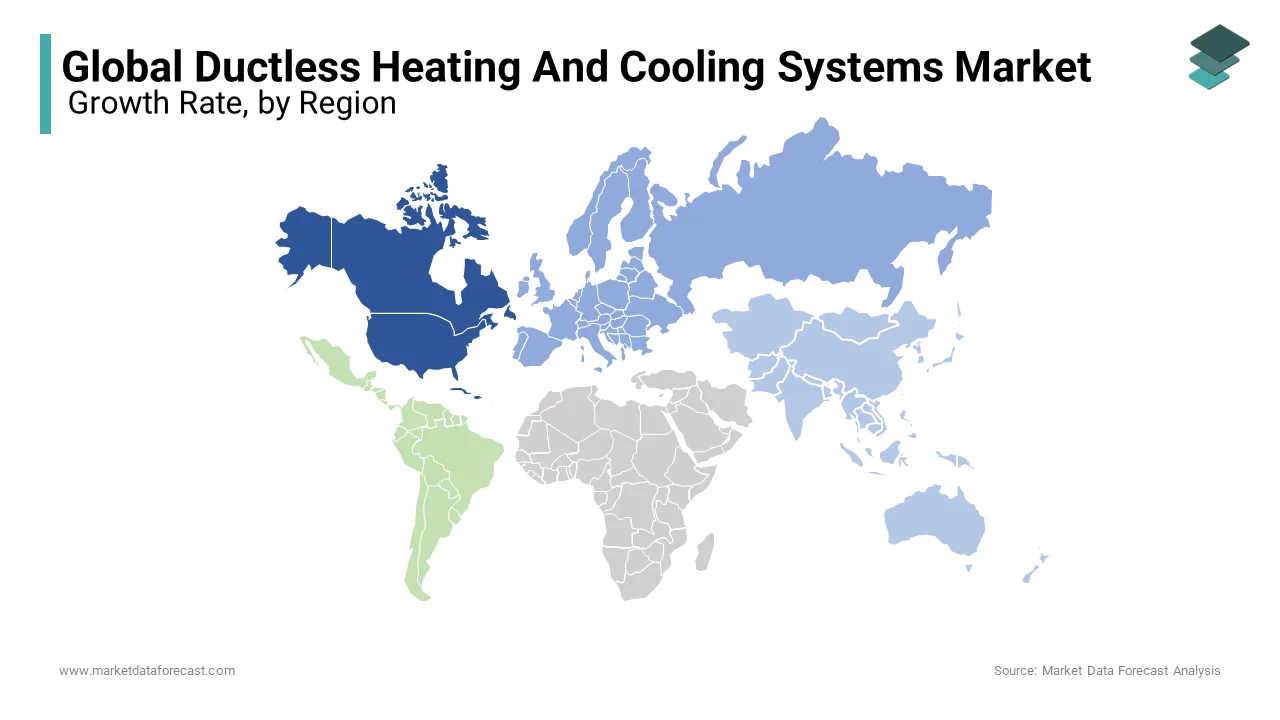 The North American dominated the global ductless heating and cooling systems market in 2024